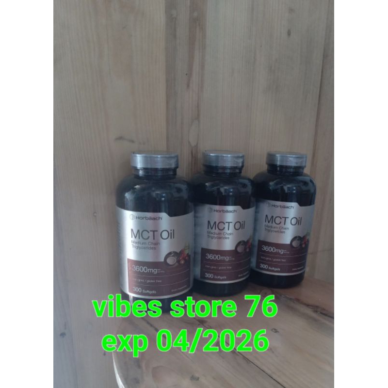 Horbaach Keto MCT Oil Capsules | 3600 mg | 300 Softgels | Coconut Oil