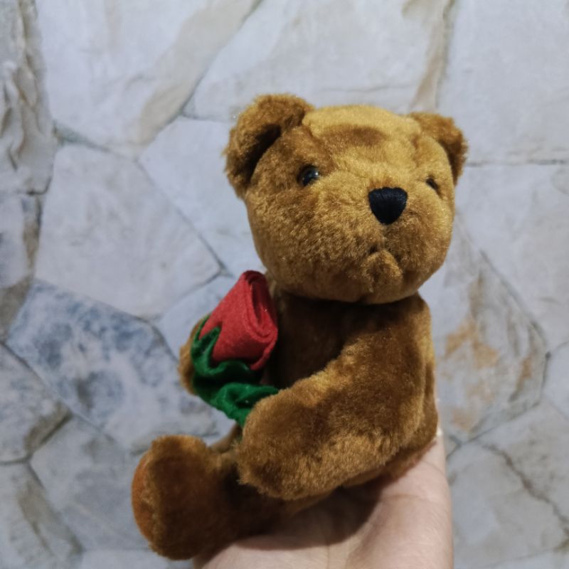 Boneka Teddy Bear dan Bunga Mawar Original Russ