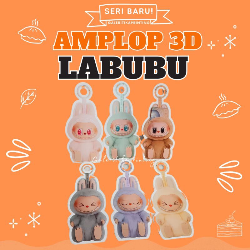 

(5pcs) seri baru! amplop labubu 3d ring kepala bulat