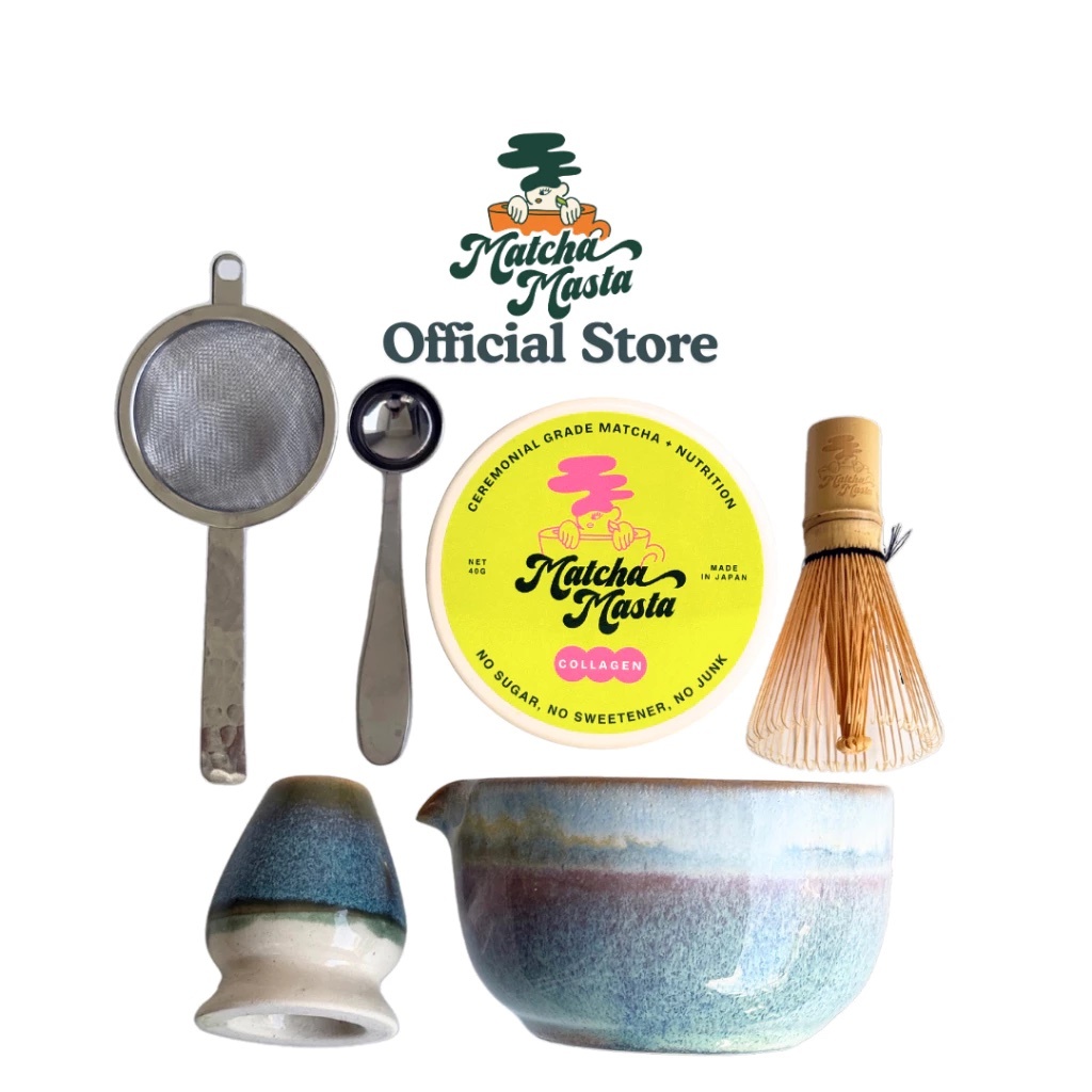 

Matcha Masta Matcha + Collagen 6 Piece Ceramic Set