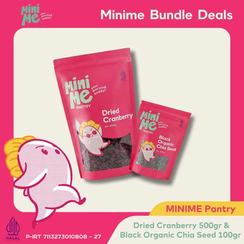 

BUNDLE MINIME Pantry - Cranberry 500gr + Black Organic Chia Seed 100gr
