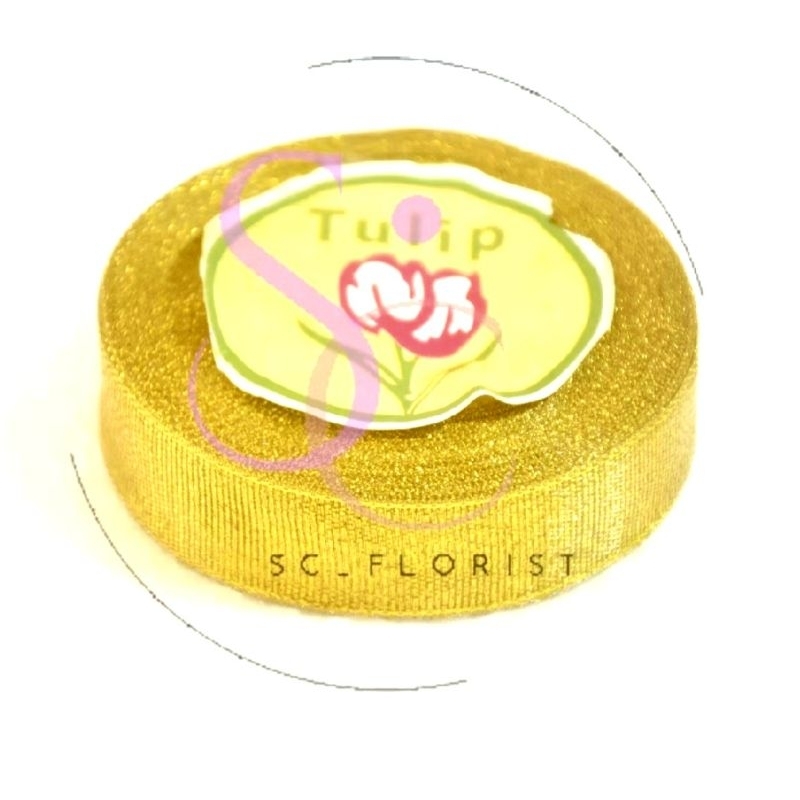

[OBRAL] Pita Emas Glitter 1/2" / 1,25cm (1slop = 10rol)