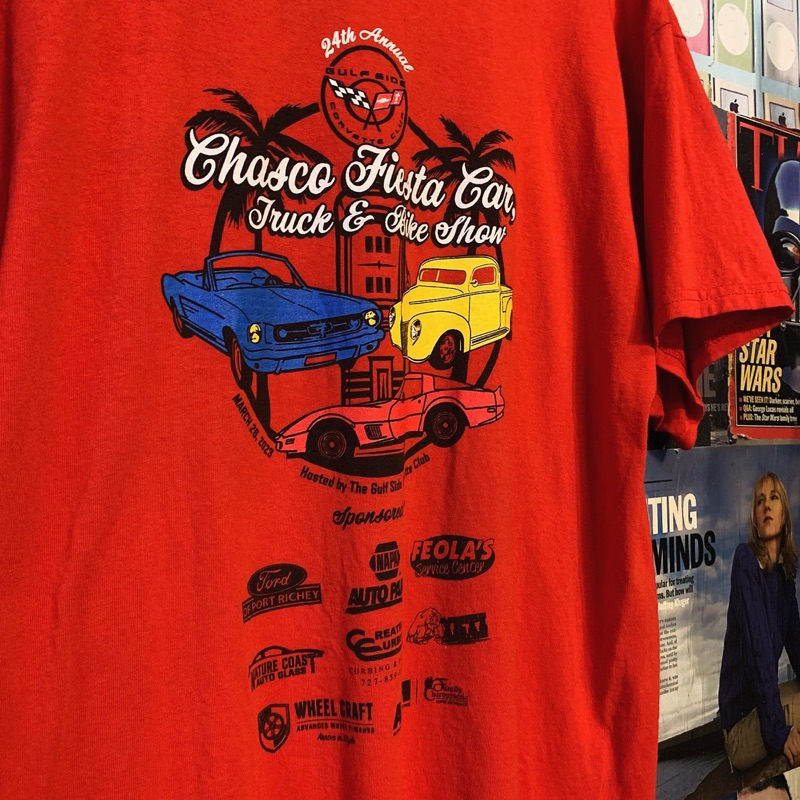 Kaos tshirt vintage nascar classic bike & car show second original