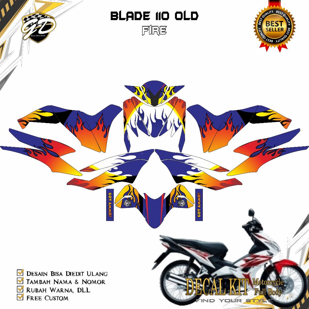 Decal Blade Old Full Body Decal Blade Lama Full Body FIRE