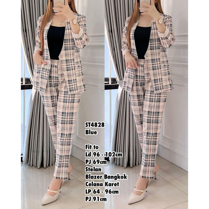 GLO ST4828  STELAN BLAZER IMPORT / SET BANGKOK / SET BLAZER KOTAK / READY / REALPICT