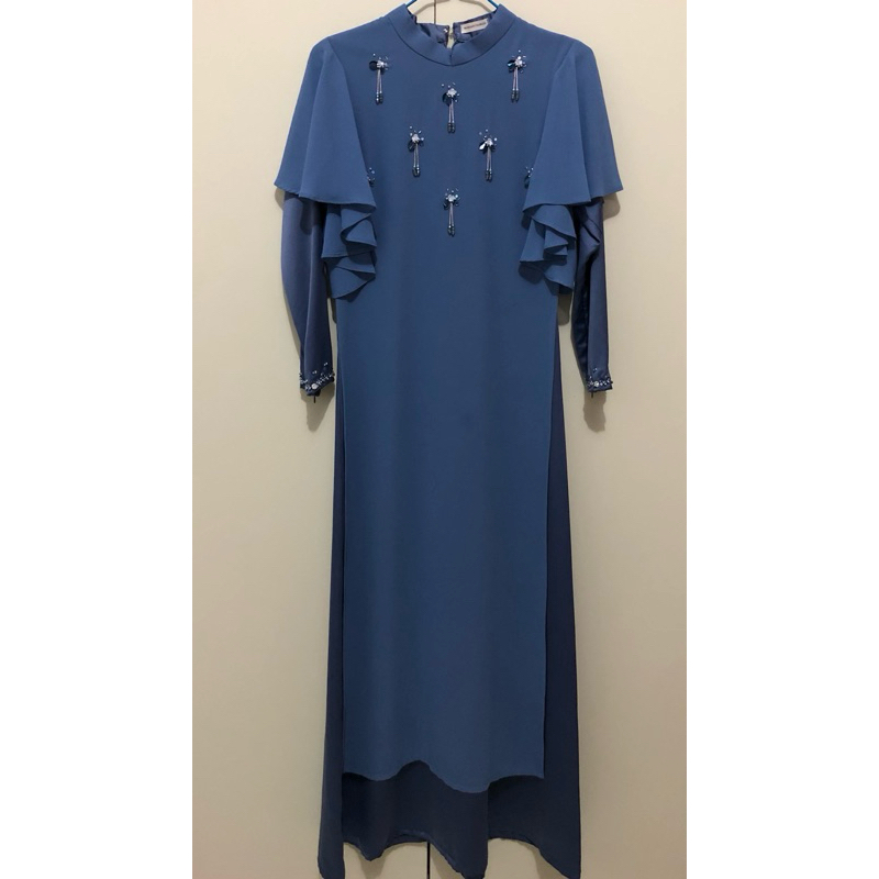 Dress Kondangan Biru Denim