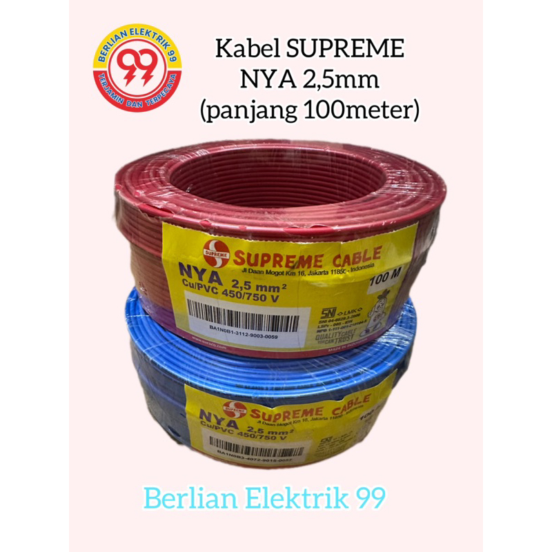 kabel supreme nya 2,5mm(1 roll 100meter)/KABEL SUPREME NYA 2,5MM