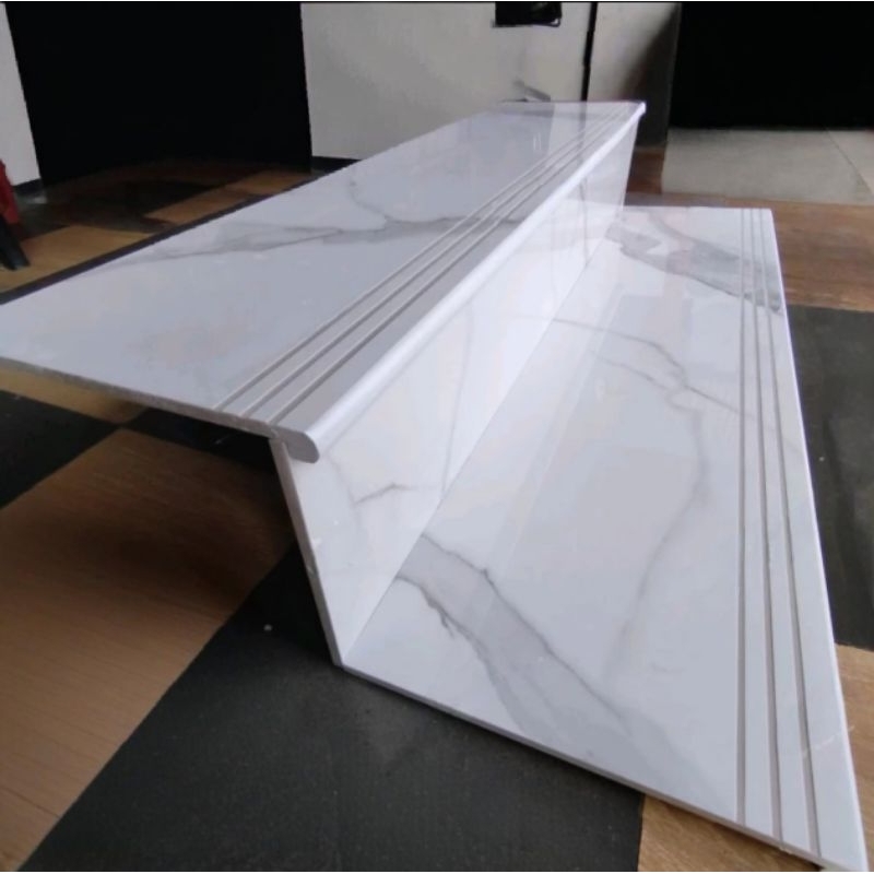 Granit tangga doubel bavel granit tangga motif carara granit tangga cusstom 30x120/20x120