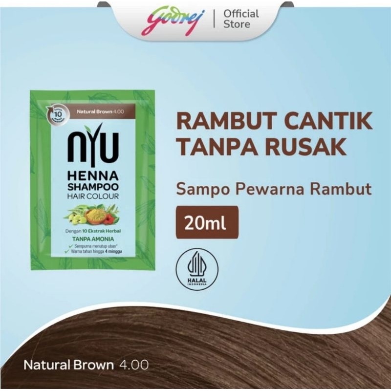 NYU Henna Shampoo Hair Colour Natural Brown