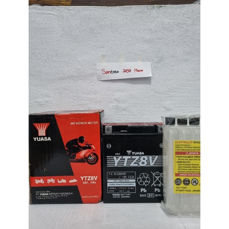 Aki Accu Akik YTZ8V CBR150 CBR 250 R25 KLX 150 Merk YUASA