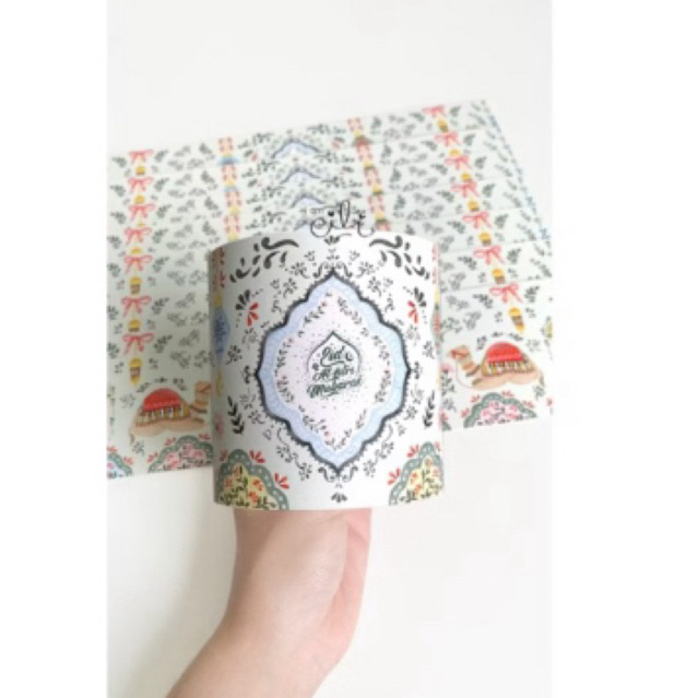 

(BELT 32 x 9 cm LEBARAN) Sleve selongsong toples kotak jar 800gr Idul Fitri (isi 30)