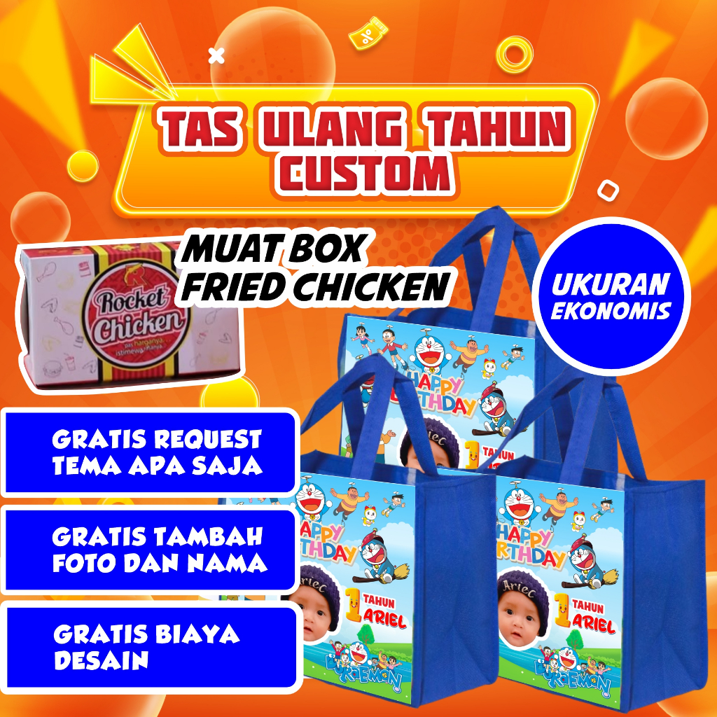TAS ULTAH ANAK CUSTOM / TAS ULANG TAHUN ANAK CUSTOM / TAS ULTAH MURAH CUSTOM