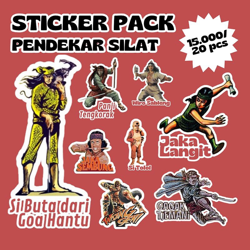 

[20 pcs] Sticker Pack Aesthetic Pendekar Silat Indonesia