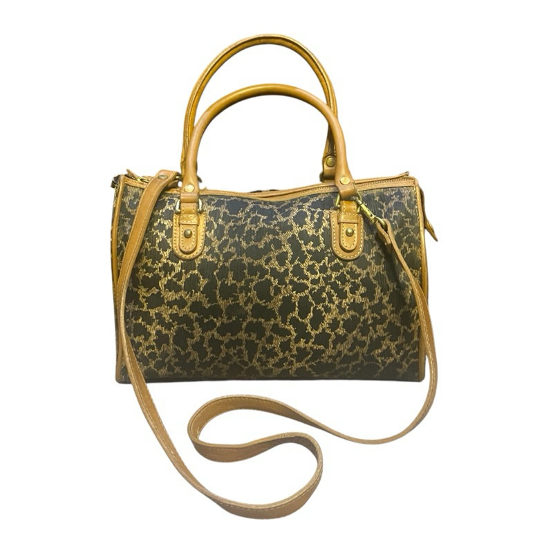 ANNE KLEIN cheetah sling shoulder bag in tan