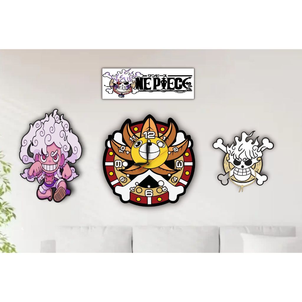 HIASAN DINDING &JAM DINDING Paketan Charakter ONE PIECE LUFY MODE GEAR 5 SON GOD NIKA  / Hiasan Ruan