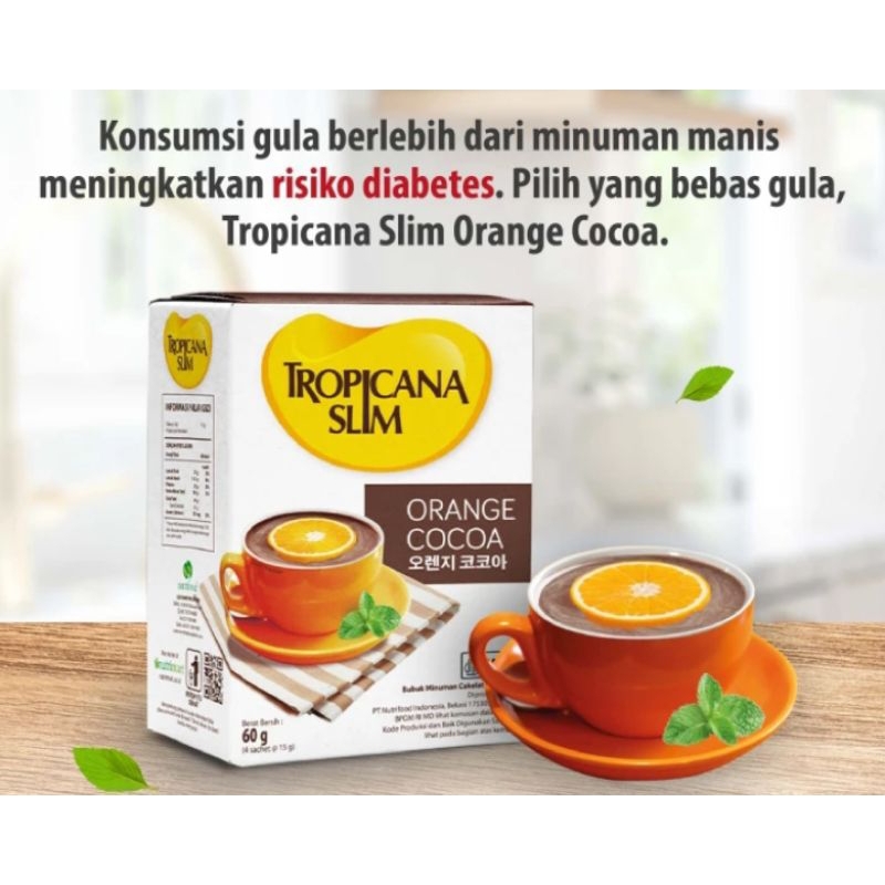 

tropicana slim orange cocoa coklat rendah kalori