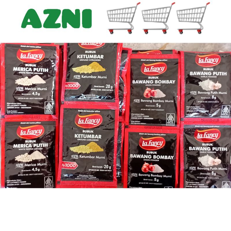 

La Fancy Bumbu Masak 1 Sachet - Ketumbar/ Merica/ Bawang Putih/ Bombay