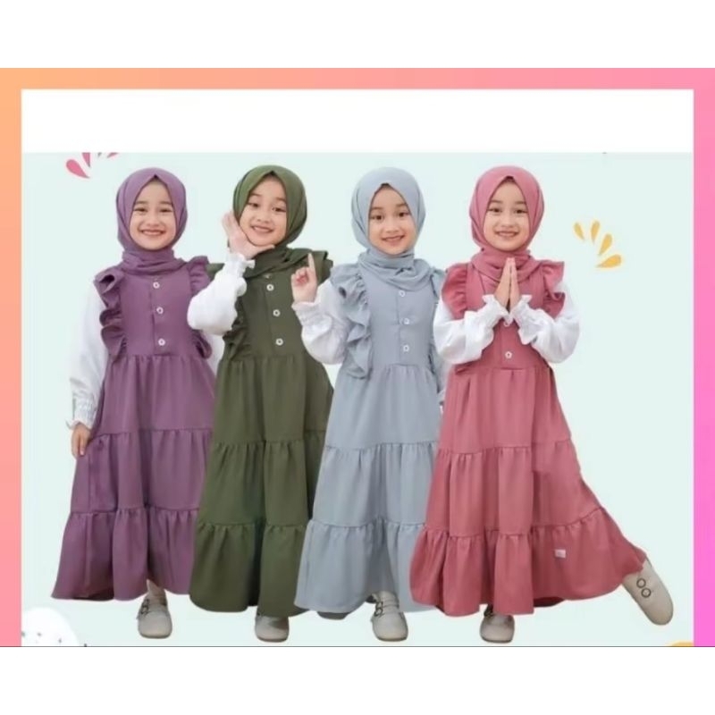 Gamis anak tanggung terbaru / gamis trending anak tanggung / gamis crinkle terbaru anak tanggung