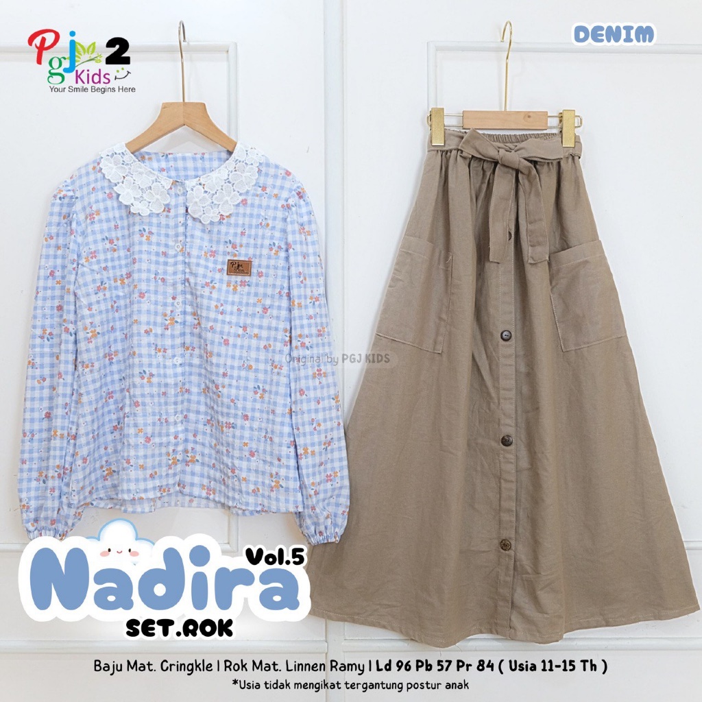 Davina / Hanin / Lovillea / Nadira / Rora / Silvania - Setelan Baju Blouse Kemeja dan Rok Panjang An