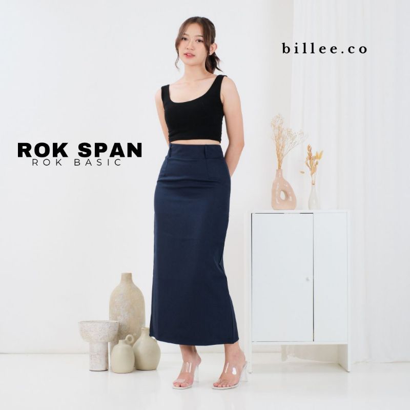 Rok Span Kantor - Rok Basic Kerja Wanita - Rok Wanita Bahan Semi Wol