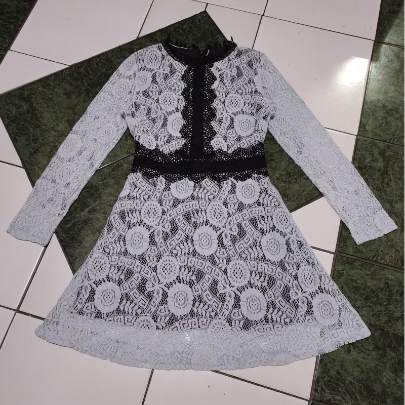 sale pre❤️ dress brokat cantik biru muda