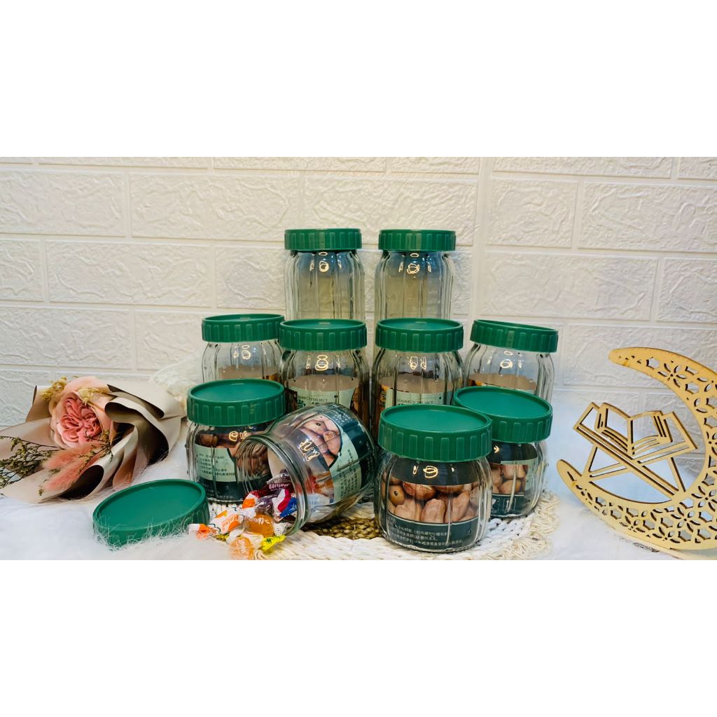 Set Toples Penyimpanan 10 buah Stoples penyimpanan Toples Kaca Tutup Toples Kue Lebaran BATAM