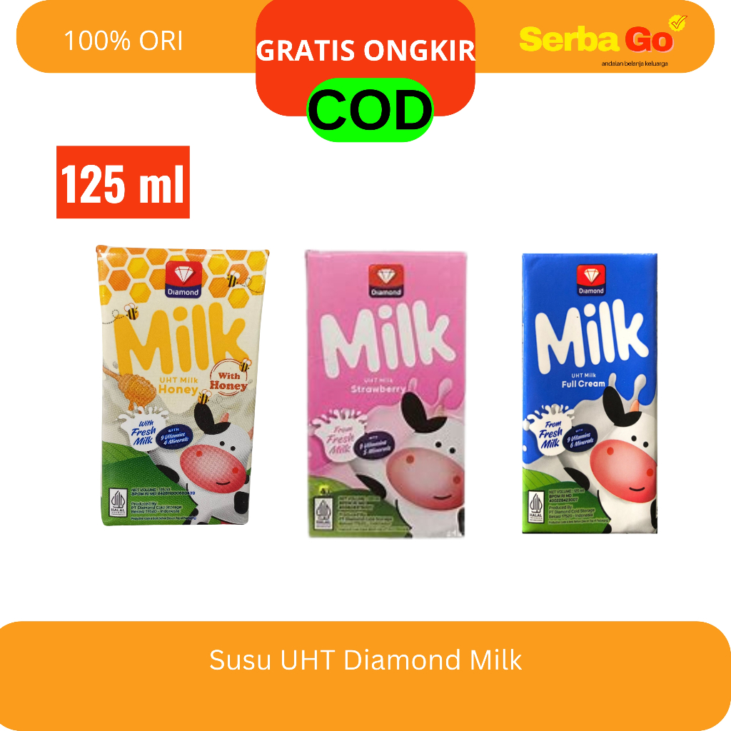

Susu Kotak Diamond Milk UHT All Variant 125 ml