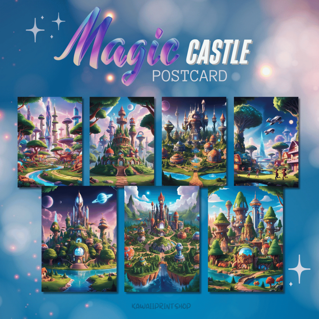 

Magical Forrest Illustrations Postcard | Kartu Pos Gambar Ilustrasi Istana Sihir | Kartupos Gambar Hutan Sihir Lucu Unik | Magic Castle Postcard