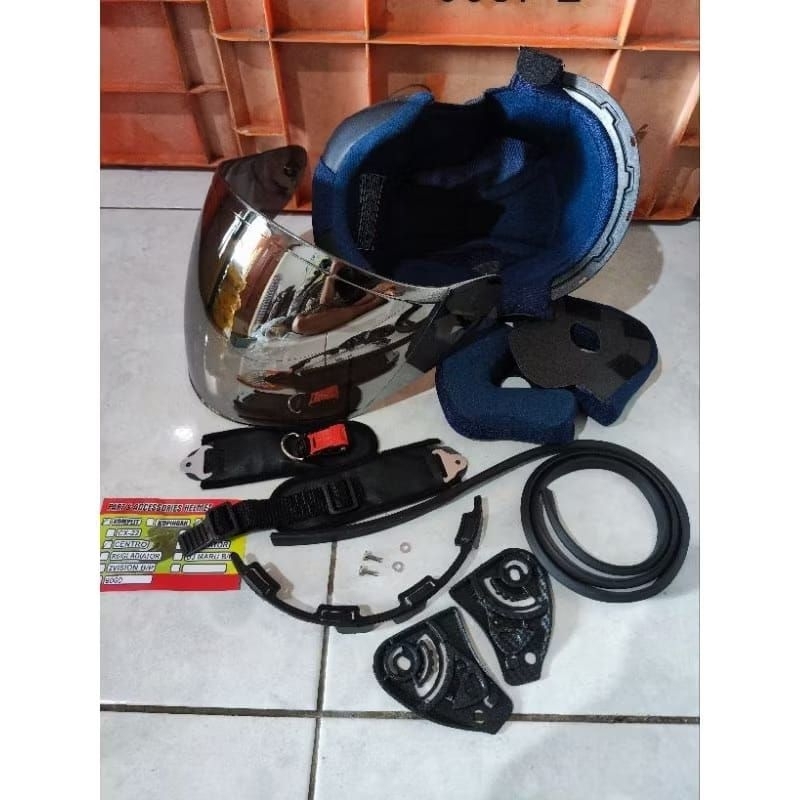 paket komplit busa helm ink centro + tali + kaca helm ink centro + karet