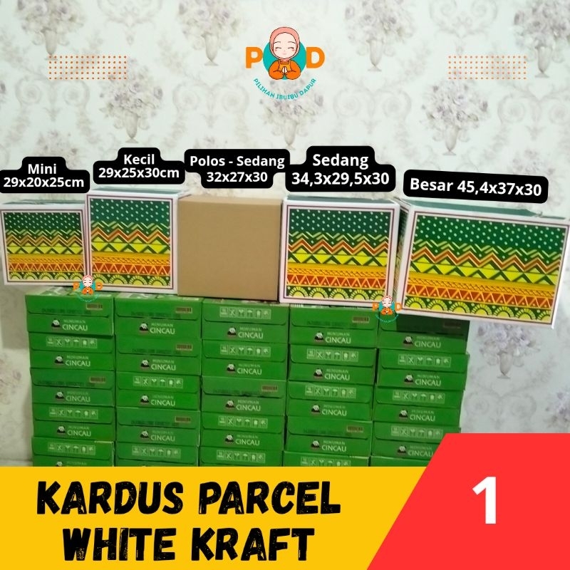 

KARDUS PARCEL LEBARAN HAMPERS WHITE KRAFT 1Pack isi 20pcs
