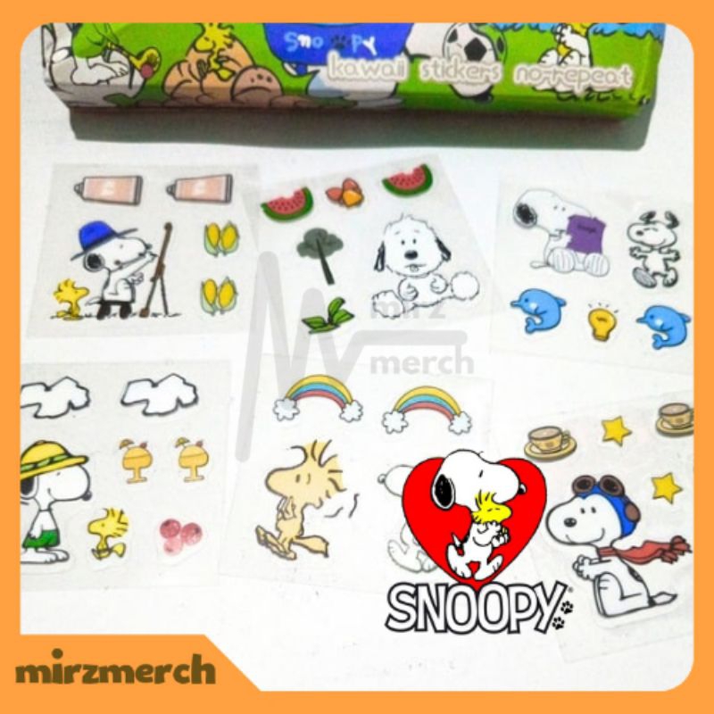 

Sticker Anak Karakter Snoopy Lucu Korea Aesthetic Ecer Isi 5 Lembar/10 Lembar Waterproof Murah