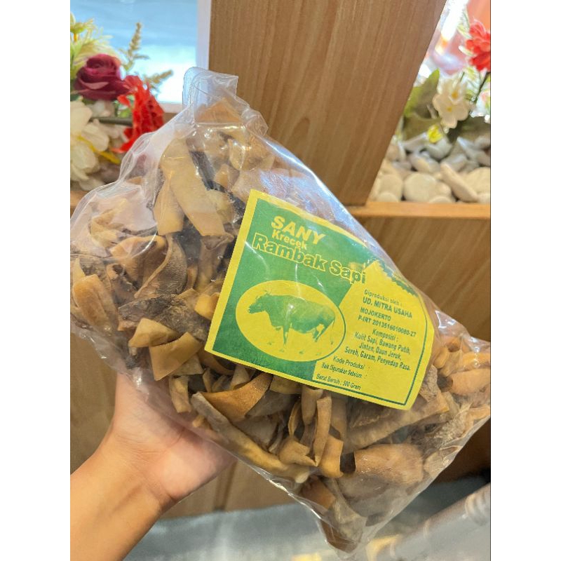 

KRECEK RAMBAK/ KRUPUK RAMBAK LOKAL GRADE B STIK TIPIS MERK SANY 500 GRAM