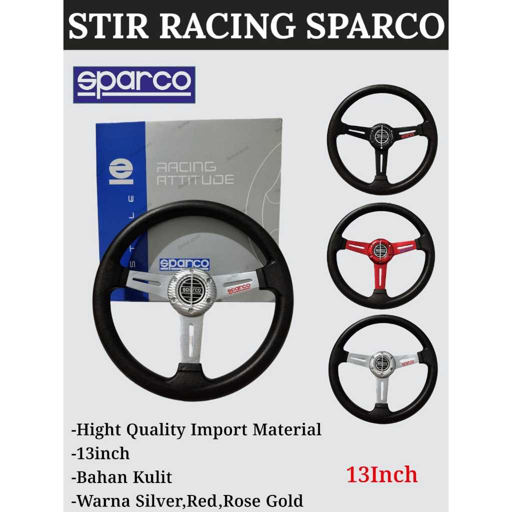 Stir Racing Mobil 13inch Sparco PREMIUM Universal Stir Racing Cekung Universal
