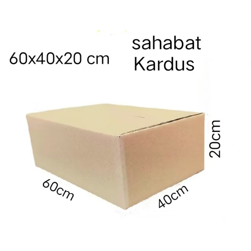 

kardus box Ukuran 60x40x20 cm single wall polos