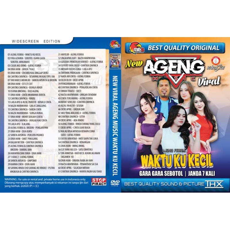 Kaset Video Musik Lagu Dangdut Ageng Music Waktu Ku Kecil, Sebotol