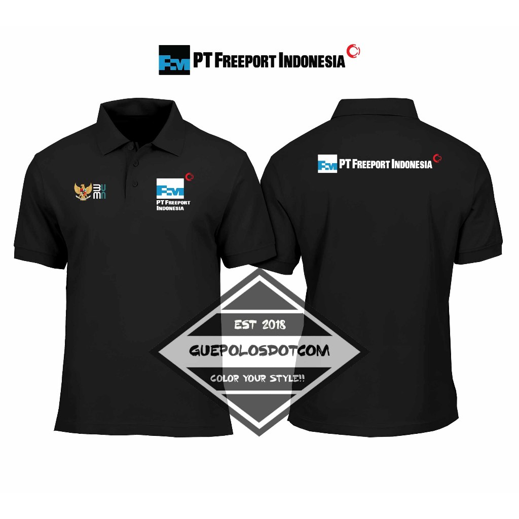 POLOSHIRT BERKERAH PT FREEPORT INDONESIA - Baju Berkerah PT Freeport Indonesia - POLO PT.FREEPORT IN