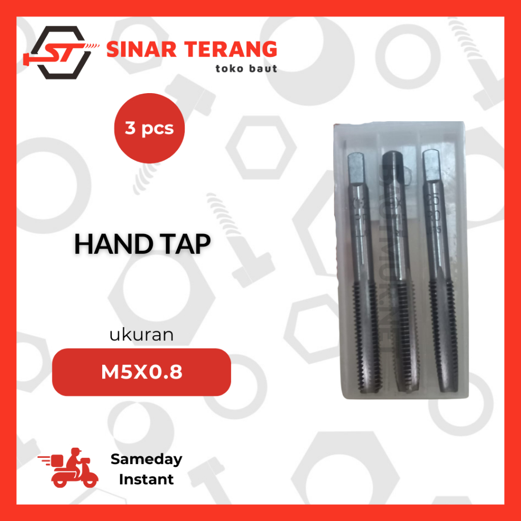 Hand Tap SKC / WIPRO M5 x 0.8 isi 3pcs | Alat Drat