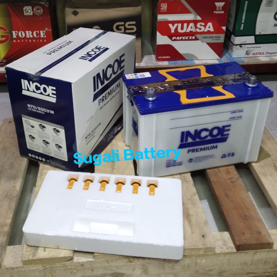 Aki Mobil Isuzu Truk Elf NHR 55, DMax Accu INCOE N70 PREMIUM 70Ah Basah