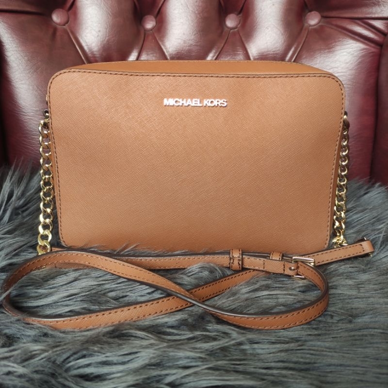 [PJI] Michael Kors Jet Set Travel Small Messenger Safiano Leather Crossbody Bag