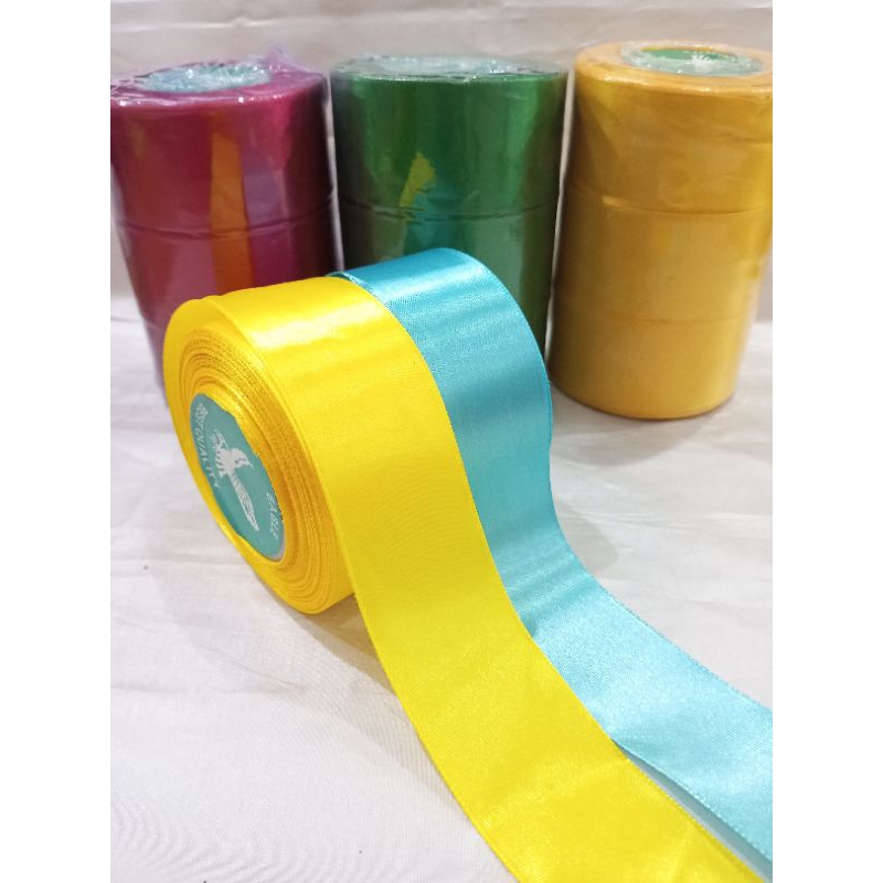 

[1 Rol] Pita Saten Lebar 4Cm/Pita Hampers/Pita Buket/Pita Kado/Pita Kain 20Yard