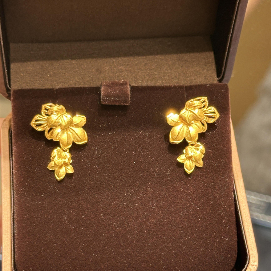❤️COD 17K emas asli Bunga Daun Anting Bunga Daun Anting