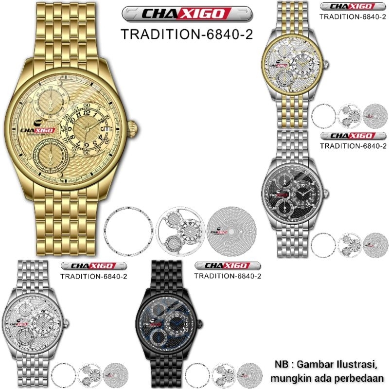 Jam Tangan Pria Chaxigo Tradition 6840-2 Original
