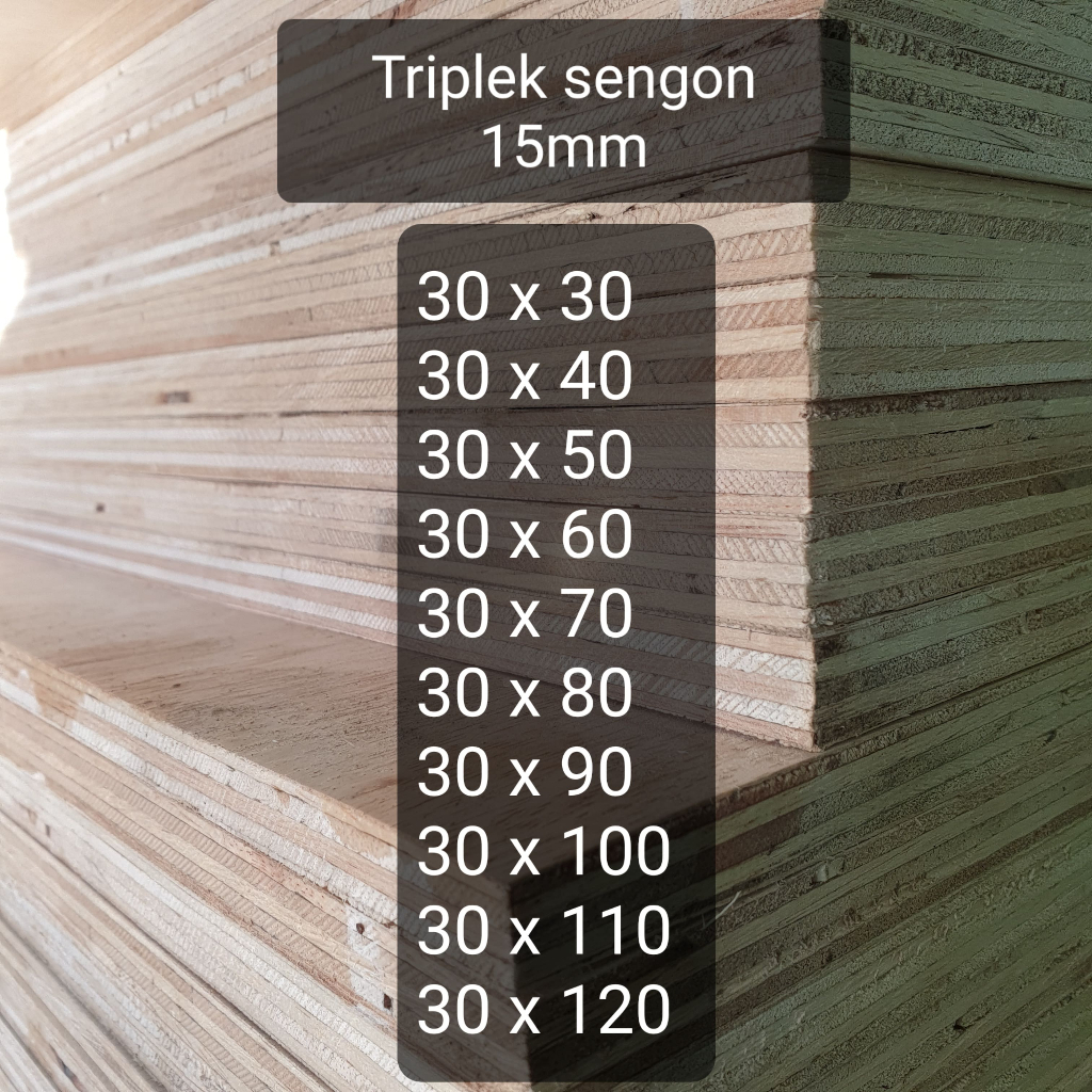 Triplek custom sengon 15mm plywood multiplek halus 2 sisi lebar 30 cm