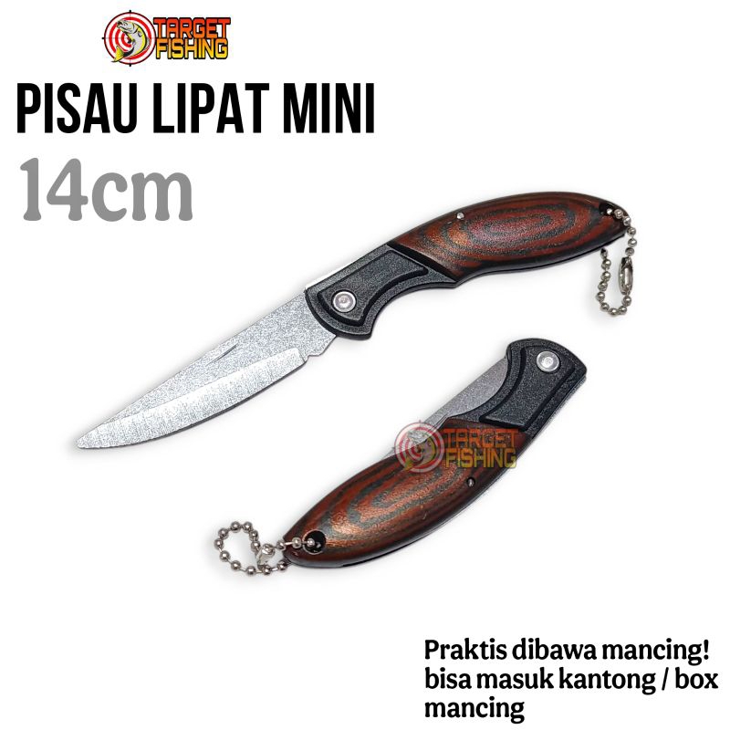 Pisau Lipat Mini 14CM Bisa Gantungan Kunci Pisau Outdoor
