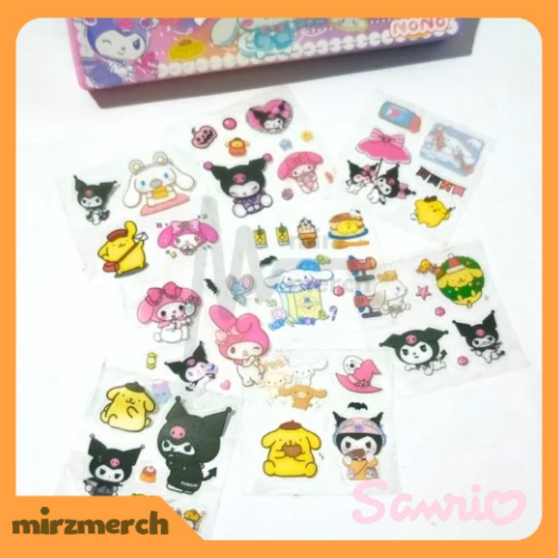 

Sticker Anak Karakter Sanrio Kuromi Cinnamonroll Lucu Korea Aesthetic Ecer Isi 5 Lembar/10 Lembar Waterproof Murah
