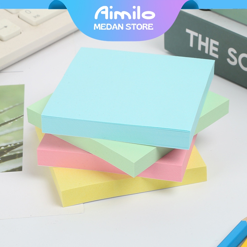 

Aimilo - 100 Lembar Sticky Notes 7.6×7.6CM Memo Stick Kertas Memo Tempel Perlengkapan Kantor