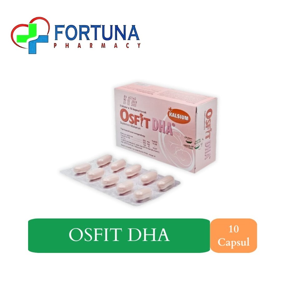 OSFIT DHA | Obat Vitamin Nutrisi Kalsium Gizi Ibu Hamil | 1 Strip @10 Kapsul
