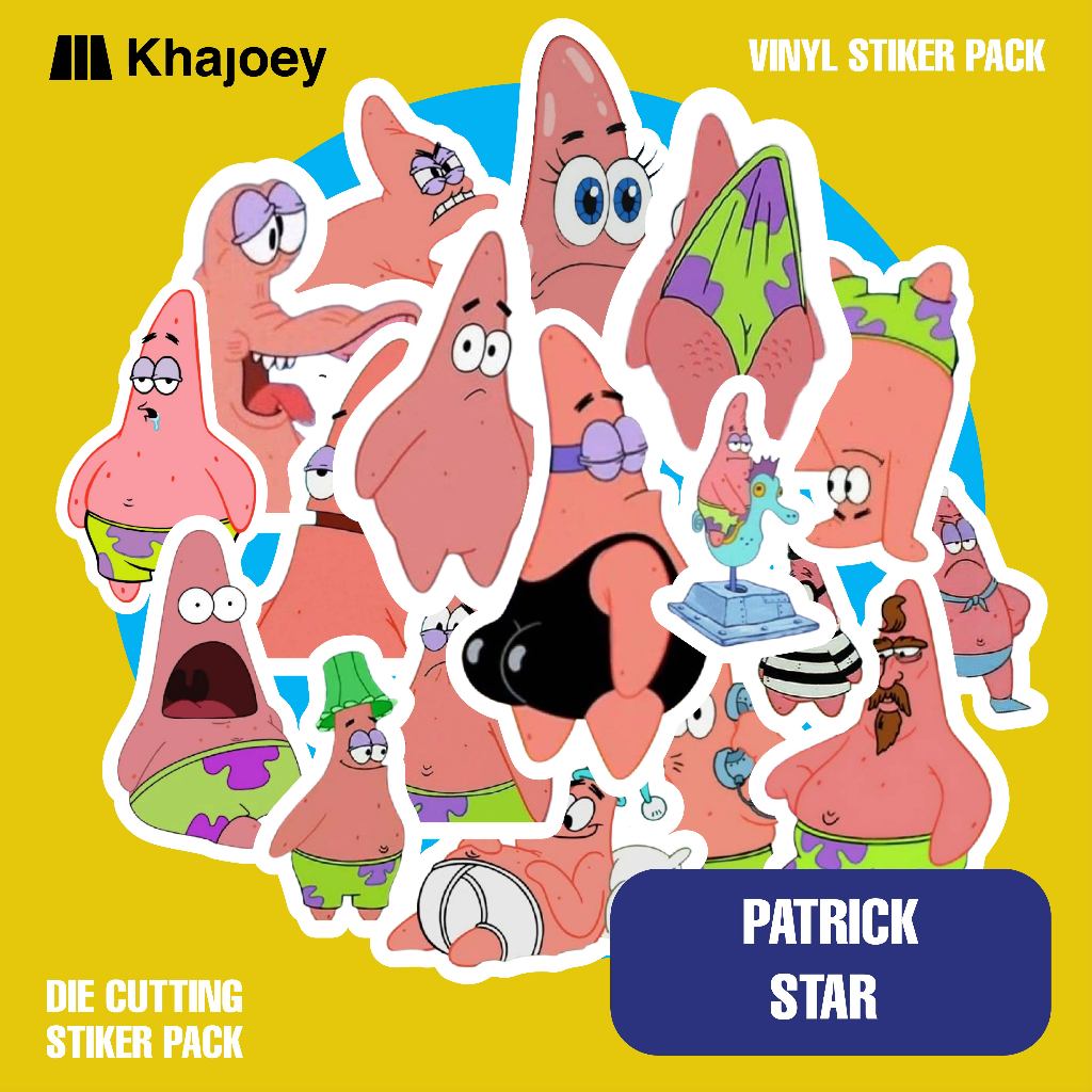 Stiker Pack PATRICK STAR Aesthetic Waterprof Stiker Untuk - Laptop - Case HP - Koper