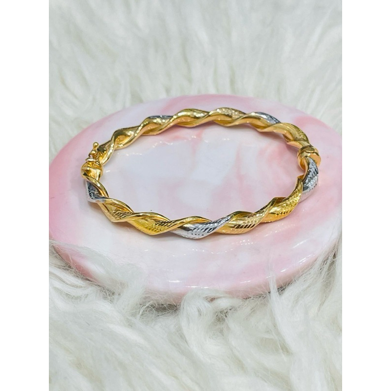 gelang bangle ulir simple unik warna warni elegant emas asli kadar 700