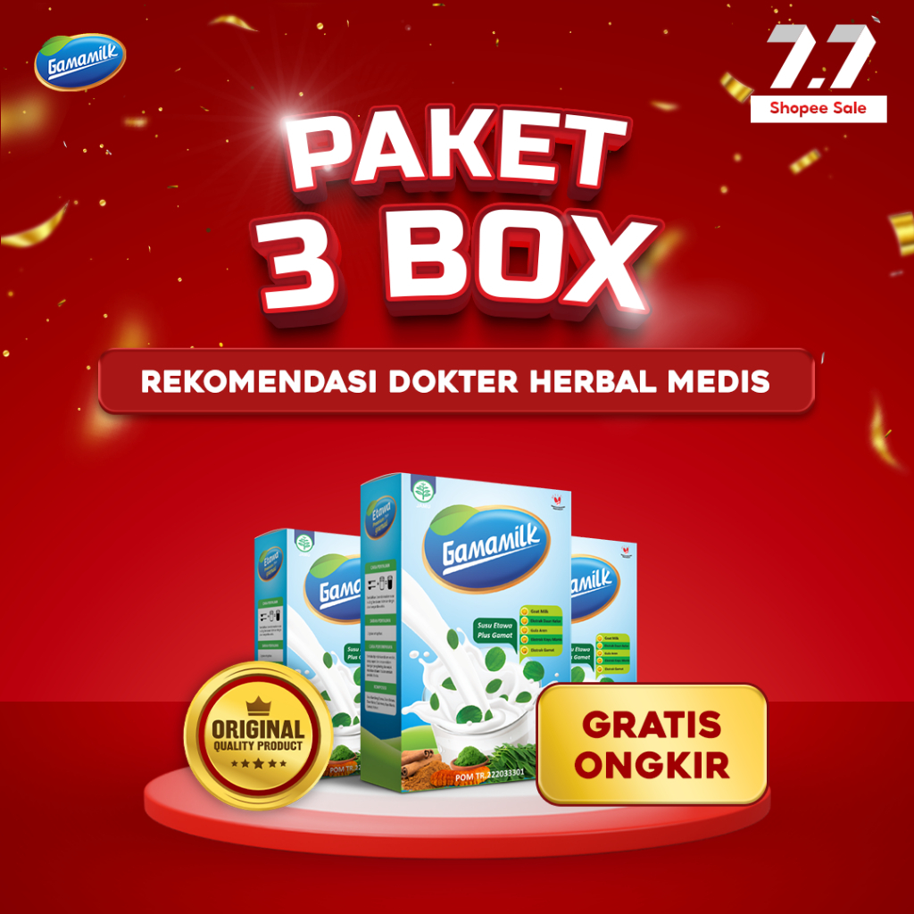 

DISKON!! (3 BOX) GAMAMILK - Optimakan Kesehatan Dengan GAMAMILK HALAL MUI